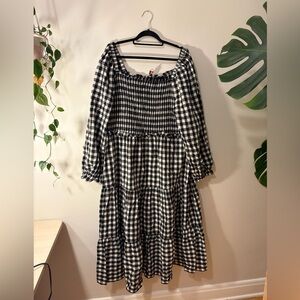 100% Cotton Hayden Gingham Long Sleeve Maxi Dress